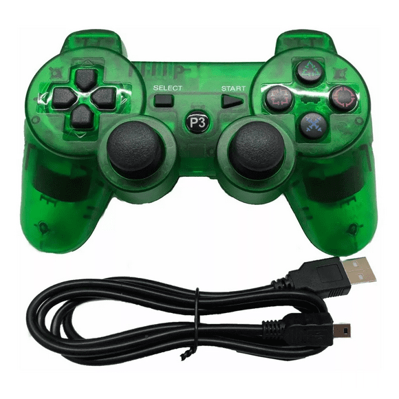 Control Inalámbrico Malubero Compatible Con Ps3 Cable De Carga Verde