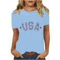 thumbnail image 2 of Cavosen 4th of July Shirts for Women Plus Size 4th of July Short Sleeve Crewneck Tops American Flag Print T Shirts Lady 2X Red White and Blue Casual Shirts Patriotic Tunic Tees Patriotic Outfits, 2 of 8