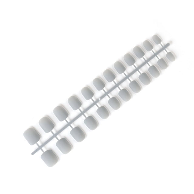 Qarigey 24 piezas de uñas postizas de ataúd esmerilado de cabeza cuadrada DIY uñas acrílicas de estilo francés exquisitas artificiales para amantes Juegos de manicura 9gris Qarigey CE011411-09