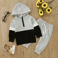 thumbnail image 2 of Sngxgn Kids 2 Piece Outfits Girls Crop Tops Hoodies Long Sleeve Fashion Sweatshirts and Sweatpants(Grey,110), 2 of 6