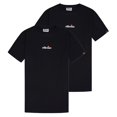 thumbnail image 1 of ellesse Camiseta para hombre Paquete de 2 - OLLIO 2, manga corta, cuello redondo, logotipo, algodón, liso Negro XL (X-Large), 1 of 4