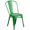 thumbnail image 2 of Emma + Oliver Commercial Grade Distressed Green Metal Indoor-Outdoor Stackable Chair, 2 of 12