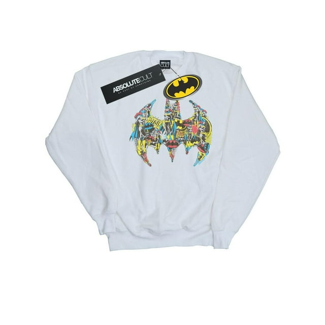 DC Comics Chandail Molletonné à Collage avec Logo Batman Batgirl pour Femmes
