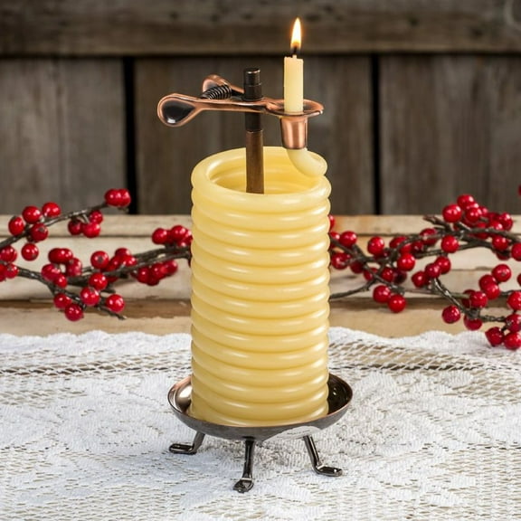 48-Hour Tall Candle, Natural Beeswax with Cotton Wick