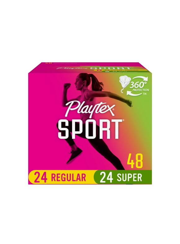 Playtex Sport Multi-Pack Regular & Super Plastic Applicator Unscented Tampons, 48 Ct Total