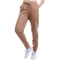 thumbnail image 3 of MixMatchy Women's Solid Cozy Velboa Jogger Sweatpants, 3 of 4
