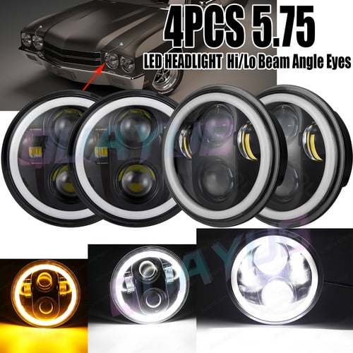 4PCS 5.75" Round LED Headlights Hi/Lo for Mercury Cougar 1967-76 Monterey Comet