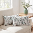 thumbnail image 2 of REGALWOVEN 2 Pcs Classical Embroidery Jacquard Teal Decoration Throw Pillow Cover Pattern Pillow Cases for Outdoor Indoor Green Flower 12" x 20", 2 of 6