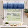 thumbnail image 3 of Navy Blue Ombre Valances for Windows, Decorative Rod Pocket Window Valance Curtains, Farmhouse Modern Gradient Short Curtain Drapes for Kitchen/Bathroom/Living Room, 2 Panels, 42" W x 12" L, 3 of 8