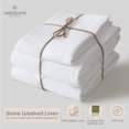 thumbnail image 2 of FABDREAMS Organic Linen Queen Fitted Sheet & Pillowcase Set | Linen Fitted Sheet Queen | Cooling Fitted Sheet | 1 Fitted Sheet Queen Size, 2 Queen Pillowcases | Organic Fitted Sheets Queen | White, 2 of 6