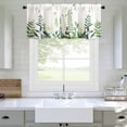 thumbnail image 3 of VOGOL Green Botanical Valance, Watercolor Leaves Rod Pocket Kitchen Curtain 52x18 Inches, 3 of 7