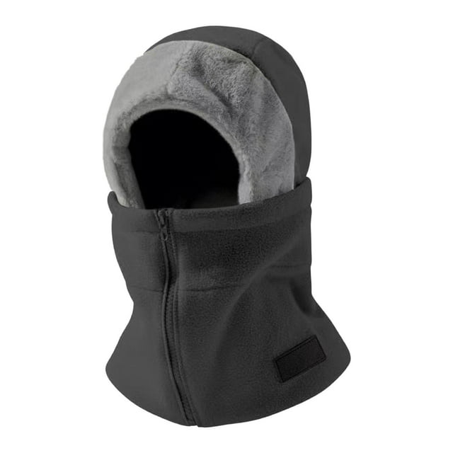 Pasamontañas para clima frío, forro polar térmico para esquí, cuello y cara, capucha para motocicleta gris