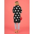 thumbnail image 3 of Women'S Cute Heart Long Cardigan Sweater V Neck Open Front Ribbed Knit Sweater Coats with Pockets Black XL, 3 of 8