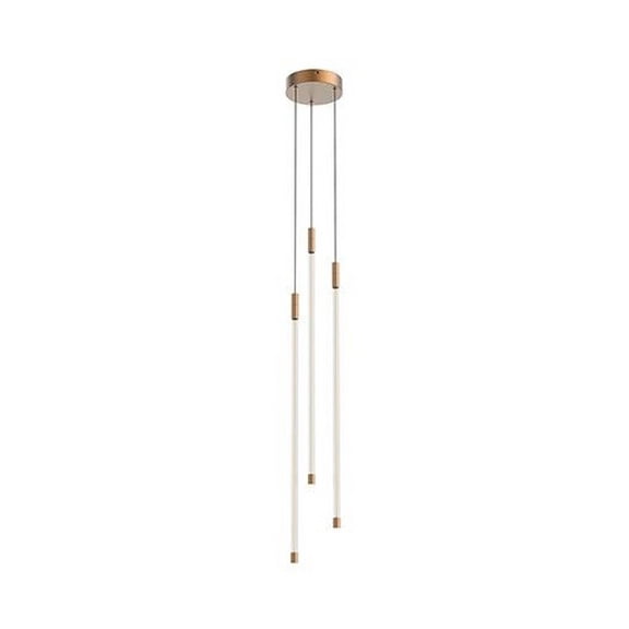 MP75227-BG-Kuzco Lighting-Motif - 26W 3 LED Pendant-26.75 Inches Tall and 5.5 Inches Wide-Brushed Gold Finish