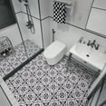 thumbnail image 2 of Lxcreat Peel and Stick Floor Tile Flooring Black and White Flower, Vinyl Flooring Self-Adhesive Removable for Bathroom/Kitchen (10 Pcs 11.8-in x 11.8-in), 2 of 7