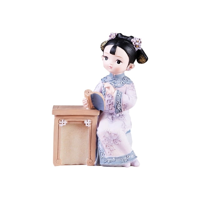 Estatuilla de muñeca antigua tradicional para niña, estatua artesanal, escultura coleccionable para oficina, dormitorio, decoración de mesa, regalo de Leer el libro perfecl Muñeca de niña antigua china