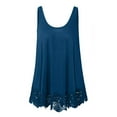thumbnail image 6 of JINMGG Tank Tops for Women under $5,Women's Solid Color Hem Lace Casual All-Match Plus Size Vest T-Shirt Blue M, 6 of 7