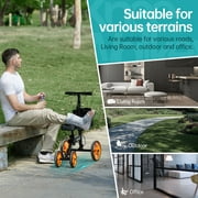 Elenker Steerable Knee Scooter with 10 Front Wheels, Foldable Knee Walker for Foot Injuries Crutches Alternative Black
