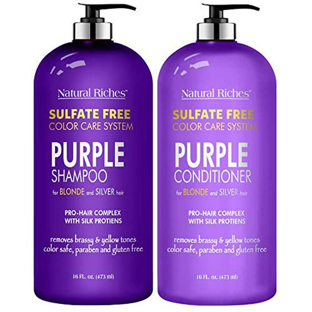 Purple Shampoo and Conditioner Set Sulfate Free Salon Grade for Silver  Blonde and Platinum Hair. Removes Yellow & Brass tones. Blonde Shampoo for  