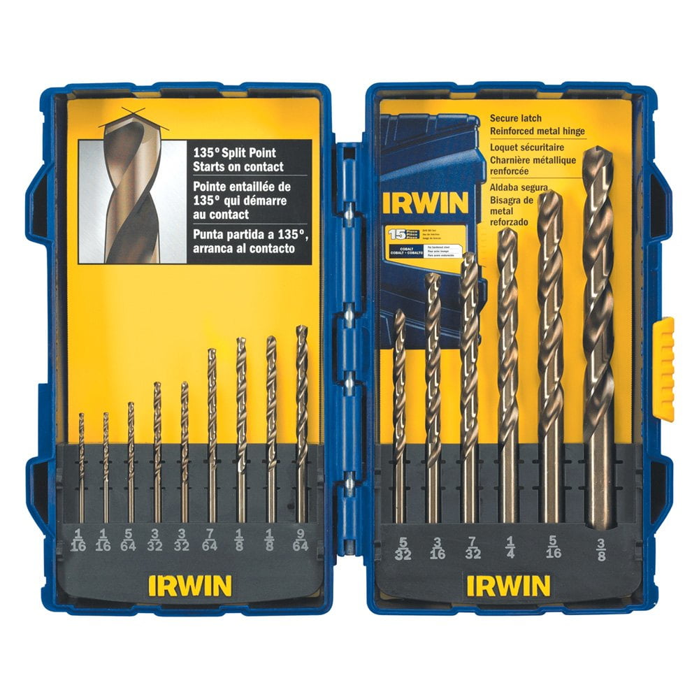 Irwin Industrial Tool 15 Piece Cobalt Drill Bits  316015 