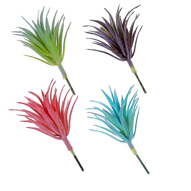 4 Uds simulación de flores suculentas cabeza flocado mini hierba de aprendizaje arreglo de flores suministros DIY diseño plantas verdes artificiales