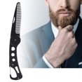 thumbnail image 2 of Beard Comb, Folding Beard Comb, Stainless Steel Anti-static Comfortable For Men Beard Mustache Styling Comb, 2 of 8