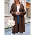 thumbnail image 3 of Womens Long Cardigan Sweaters Chunky Open Front Oversized Slouchy Knit Fall Trendy Coatigan Jackets Brown XL, 3 of 5