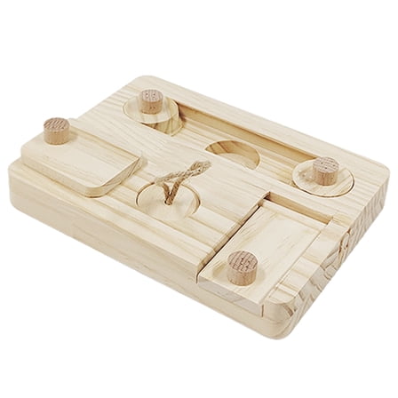 Guinea Pigs Wooden Puzzle Feeders Toy for Small Treats Dispenser Board Pet Sniffing Toy Food Feeder for Hamsters
