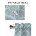 thumbnail image 6 of Blue Moroccan Living Room Curtains 2 Panel, Retro Country Geometric Quatrefoil Plaid Cafe Window Treatment, Extra Long Farmhouse Bedroom Bathroom Kitchen Curtains Drapes 104"x72", 6 of 6