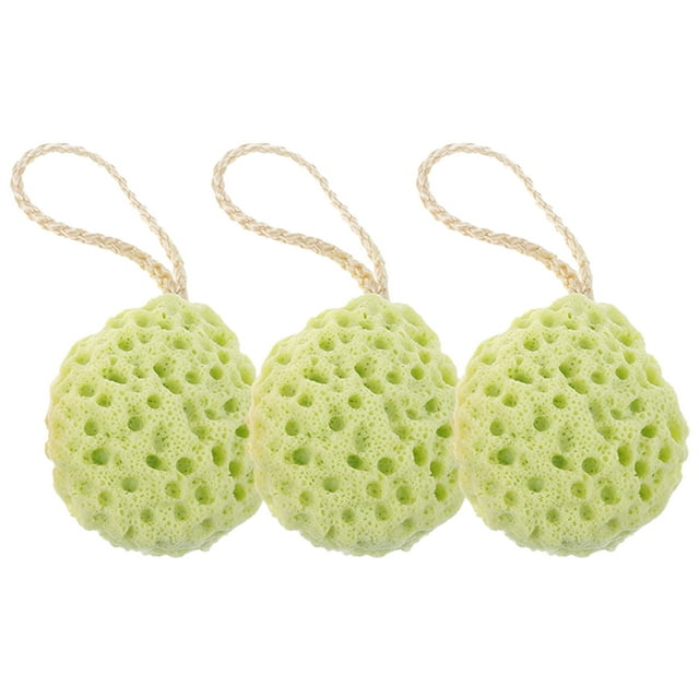 Esponjas de baño naturales Dinheiro, esponja de ducha de lufa, esponja corporal de limpieza exfoliante, esponja corporal para hombres, mujeres y niños