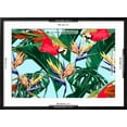 thumbnail image 5 of Art.com Parrots, Exotic Birds, Tropical Flowers, Palm Leaves, Jungle Leaves, Bird of Paradise Flower, Seaml Art Print by NataliaKo, Black Frame Wall Art, 29" x 21", 5 of 5