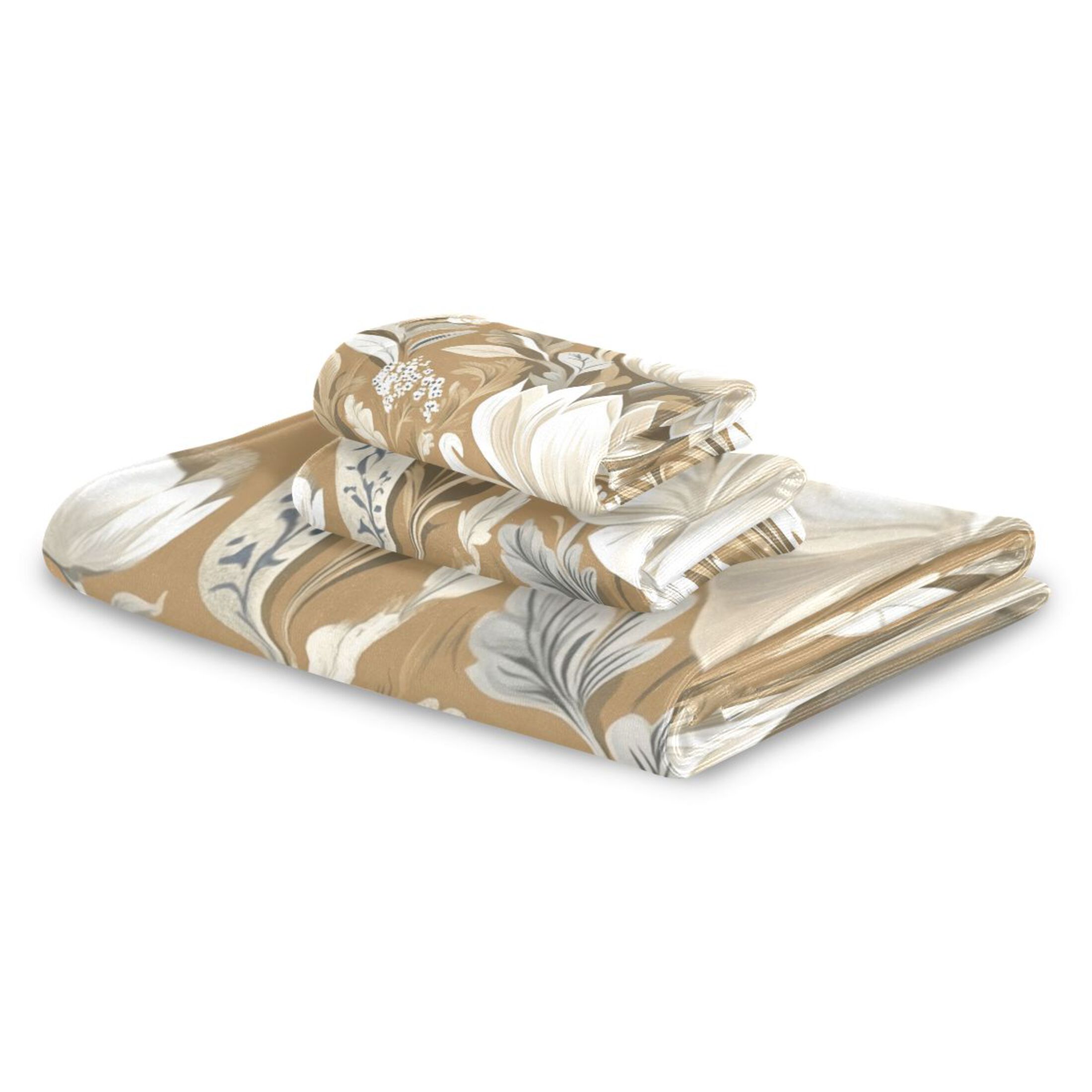 Three-Piece Towel Set Face Towel Towel Set Hand Towel Bath Towel Cotton Bath Towels Bath Towel Sets Hand Bath Towels Beautiful Brown Flower
