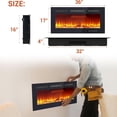 thumbnail image 3 of Ourlova 36-Inch Wide Black Wall-Mounted Electric Fireplace With Remote Control Touch Screen, 3 of 10