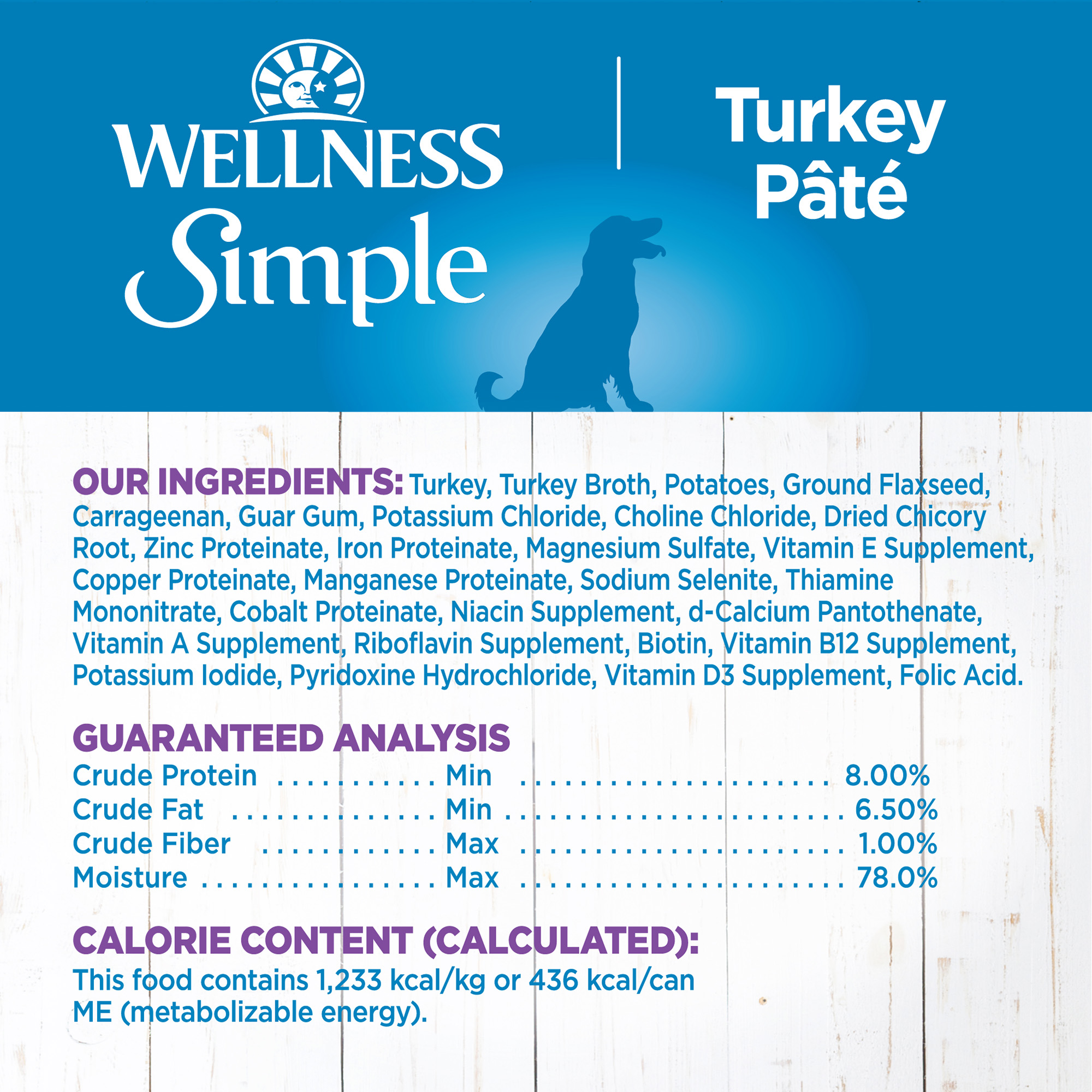 Wellness Simple Natural Wet Canned Limited Ingredient Dog Food, Turkey & Potato, 12.5-Ounce Can (Pack of 12) - image 5 of 7