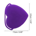 thumbnail image 4 of Unique Bargains 1 Pc Portable Silicone Facial Cleansing Brush Heart Shape 3.35"x2.95"x0.51" Purple, 4 of 7