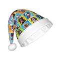 thumbnail image 2 of KLL Christmas Hats for Adults Plush Cute Dogs Collage Print Santa Hat Xmas Fluffy Santa Claus Hat for Women Men, 2 of 6