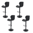 thumbnail image 1 of Sillas de Bar y Barra de Cocina de Acabado Moderno con Respaldo y Reposapies de Altura Ajustable - Bancos Giratorios para Bar con Asiento Acolchado Diseño Elegante Set 4 Piezas Negro, 1 of 9