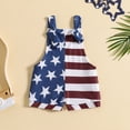 thumbnail image 2 of Douhoow Baby Boy Girl Stars Stripes Romper 4th of July Overalls Infant Summer Short Jumpsuits, 2 of 7