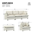 thumbnail image 7 of MODERNLUXE 94" Modular Sectional Sofa Couch,3 Seat Chenille Sofa Sleeper Deep Seat Sofa with 2 Throw Pillows and Solid Wood Frame,Comfy Upholstered Sofa Couch for Living Room Apartment,Beige, 7 of 7