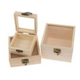 thumbnail image 2 of Wooden Storage Box Plain Wood With Lid Multifunction Square Hinged Craft Gift Boxes For Storage Decoration, 2 of 7