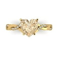 thumbnail image 2 of 2.1ct heart cut brown natural morganite 18k yellow gold Bridal Wedding Engagement Promise Anniversary Ring for Women size 11, 2 of 7