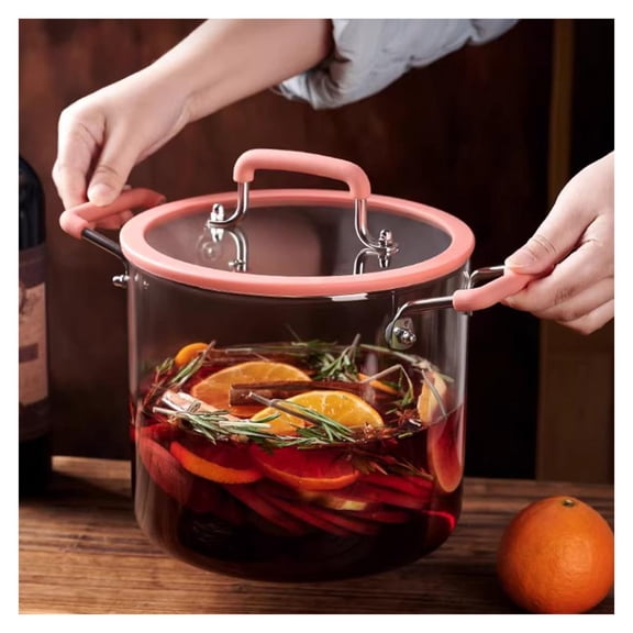 Glass Cooking Pot with Lid,Heat Resistant,Clear Stew and Soup Stockpot, Kitchen Cookware Stove Top for Soup, Milk, Sauce, Pasta, Noodle