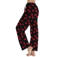 thumbnail image 5 of Womens Valentines Pajama Pants Soft Sleepwear Drawstring Wide Leg Lounge Bottoms Valentine's Love Printed Casual Pants, 5 of 6