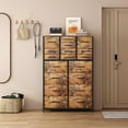 thumbnail image 4 of HOMEFORT 18 Drawer Dresser for Bedroom, 57" Tall Fabric Chest of Drawers, Large Capacity Storage Organizer Tower for Closet, Nursery, Living Room, Hallway, Entryway, Rustic Brown, 4 of 8