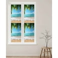 thumbnail image 2 of Window Privacy Film Ocean Beach Stained Glass Window Film Decorative Sun Block Window Cover Palm Trees Summer Tropical Island Seaside Window Clings Static Adhesive Sticker for Bathroom 23.6"x78.7", 2 of 7