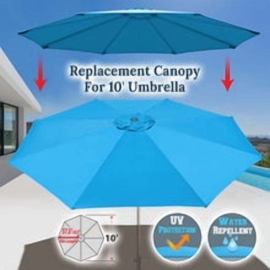 SOLAXO 10' Umbrella Canopy Top Cover Patio Replacement Top Cover 8 Ribs Outdoor Sunshade