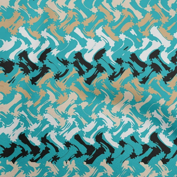 oneOone Polyester Spandex Teal Green Fabric Geometric Craft Projects Decor Fabric Printed By The Yard 56 Inch Wide-KF