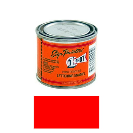 1/4 Pint 1 Shot FLOURESCENT RED Paint Lettering Enamel Pinstriping & Graphic