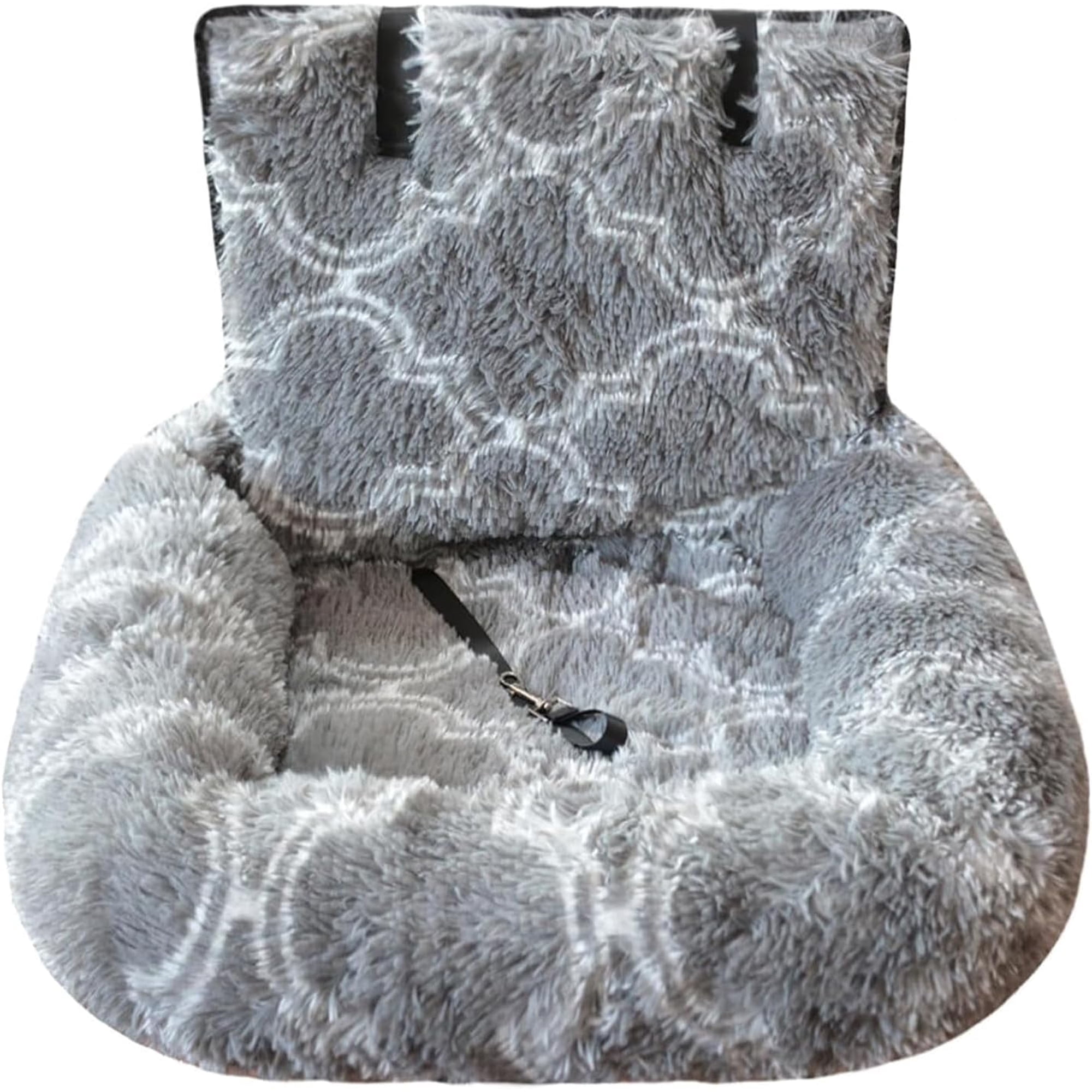 Car Seat Dog Bed with Safety Straps Fluffy Safety Car Seat for Travel with Thick Cushion for All Cars Removable and Easy to Clean (E 72 x 60 cm)