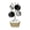 White, variant on Black Wood Mug Tree with Woven Basket Countertop Cup Display Organizer